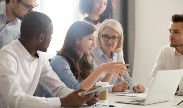 People discussing ideas in an organization